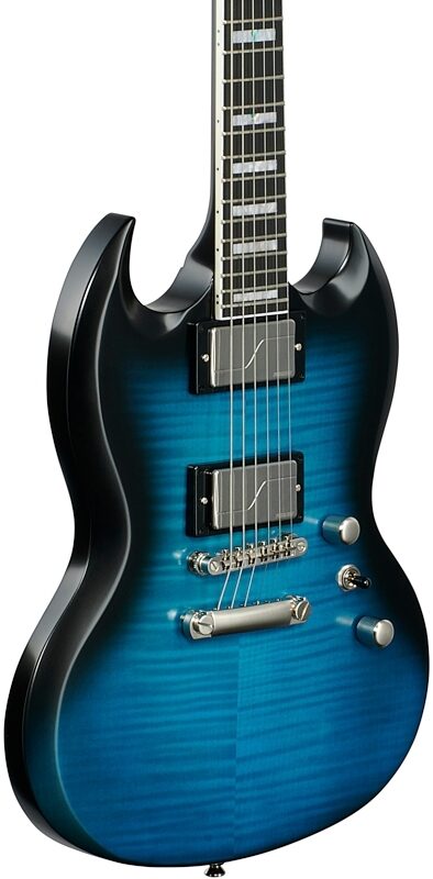 Epiphone SG Prophecy Electric Guitar, Blue Tiger Aged Gloss, Full Left Front