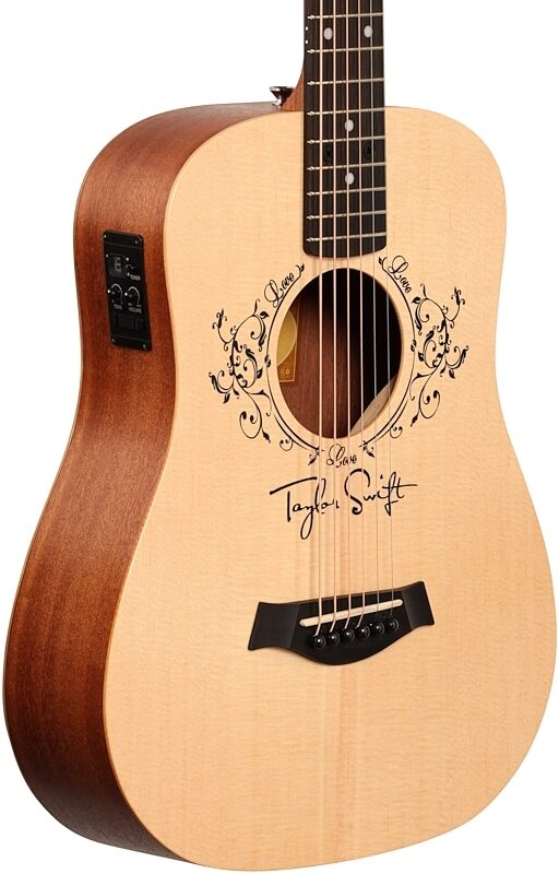 Taylor TSBTe Taylor Swift Baby Taylor Acoustic-Electric Guitar (with Gig Bag), New, Full Left Front