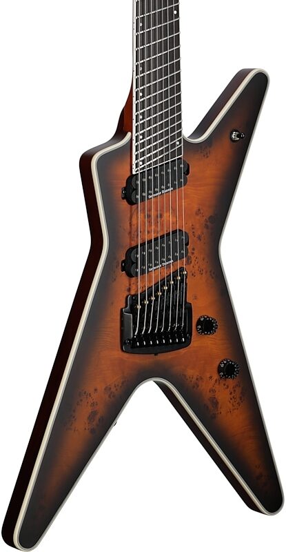 Dean ML Select 8 MS Kahler Electric Guitar, 8-String (with Case), Satin Natural Black Burst, Full Left Front