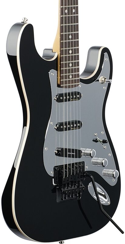 Fender Tom Morello Stratocaster Electric Guitar, Rosewood Fingerboard (with Case), Black, Full Left Front