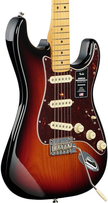 Fender American Pro II Stratocaster Electric Guitar, Maple Fingerboard (with Case), 3-Color Sunburst, Full Left Front