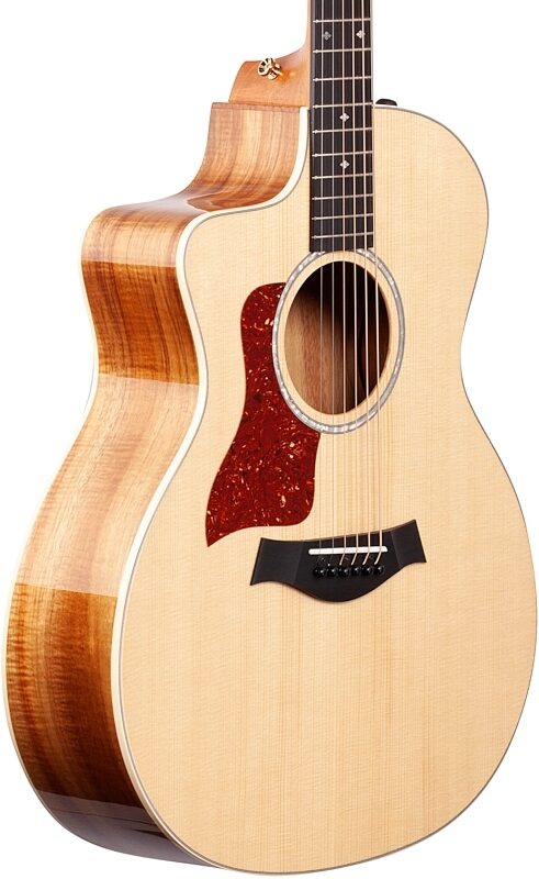 Taylor 214ce Koa Deluxe GA Acoustic-Electric Guitar, Left-Handed (with Case), New, Full Left Front