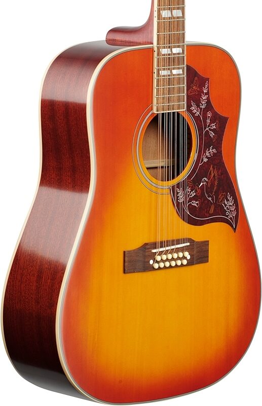 Epiphone Hummingbird 12-String Acoustic-Electric Guitar, Aged Cherry Sunburst, Full Left Front