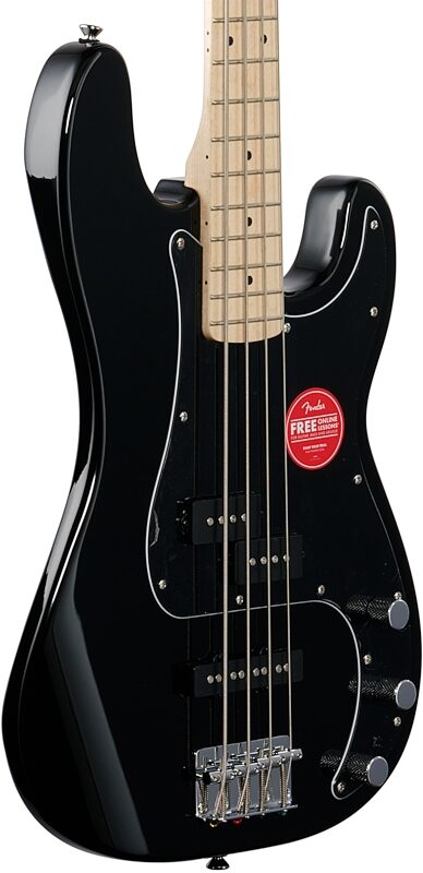 Squier Affinity Precision PJ Electric Bass, Maple Fingerboard, Black, Full Left Front