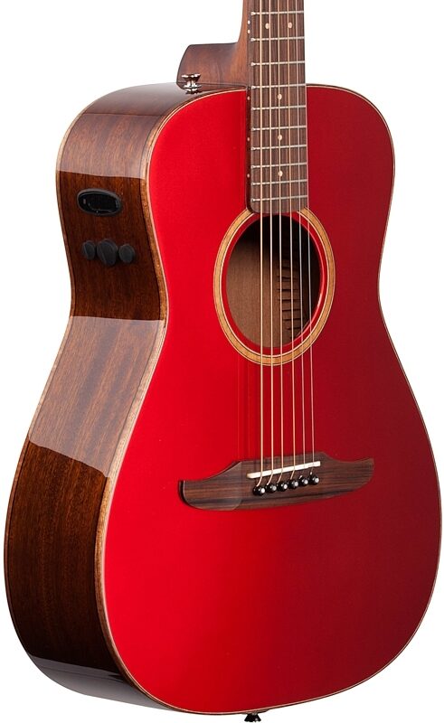 Fender Malibu Classic Hot Rod Acoustic-Electric Guitar (with Gig Bag), Red Metallic, Full Left Front