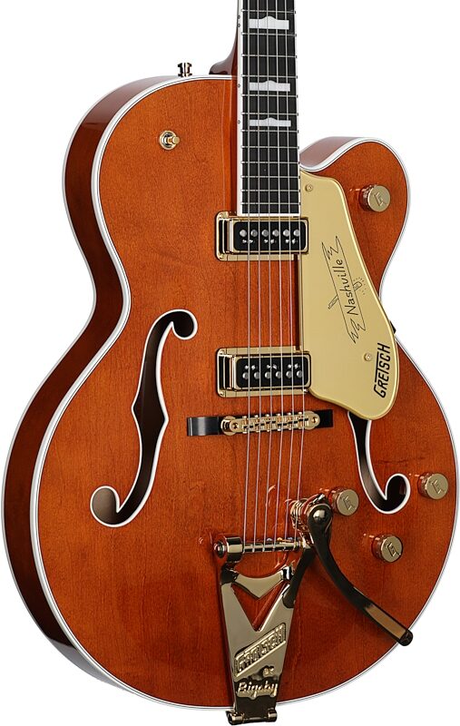 Gretsch G6120TG-DS Players Edition Nashville Electric Guitar (with Case), Roundup Orange, Full Left Front