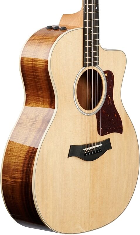 Taylor 214ce Koa Deluxe Grand Auditorium Acoustic-Electric Guitar (with Case), New, Full Left Front