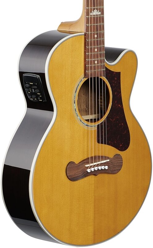 Epiphone J-200 EC Studio Parlor Acoustic-Electric Guitar, Vintage Natural, Full Left Front