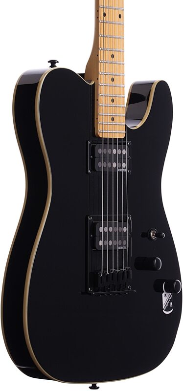 Schecter PT Electric Guitar, Black, Full Left Front