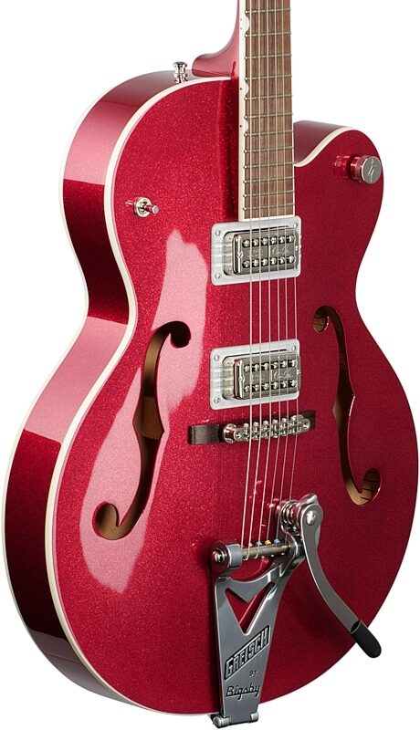 Gretsch G6120T-HR Brian Setzer Signature Hot Rod Hollow Body with Bigsby (with Case), Magenta Sparkle, Full Left Front