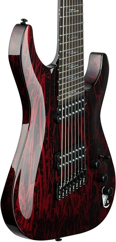 Schecter C-8 Multi-Scale Silver Mountain Electric Guitar, Blood Moon, Full Left Front