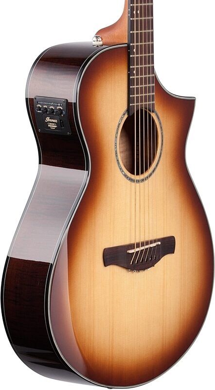 Ibanez AEWC300 Acoustic-Electric Guitar, Natural Brown Burst, Full Left Front