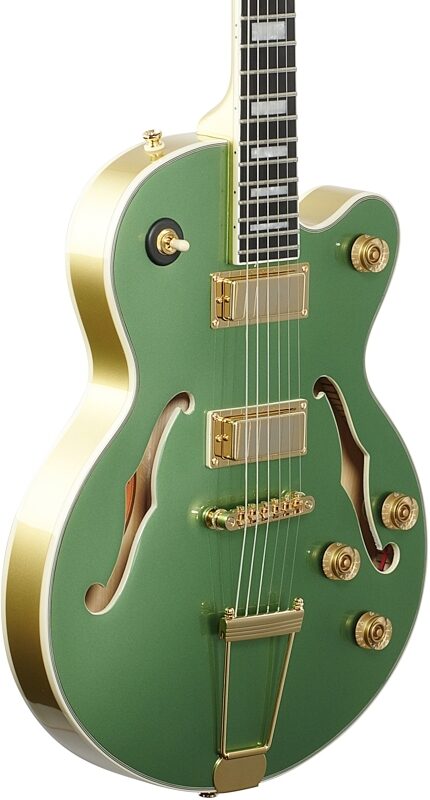 Epiphone Uptown Kat ES Electric Guitar, Emerald Green Metallic, Full Left Front