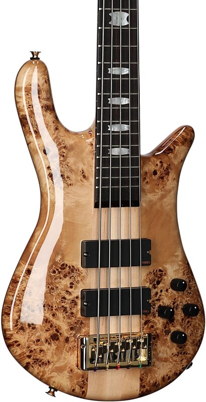 Spector Euro5 LX Electric Bass, 5-String (with Gig Bag), Poplar Burl, Full Left Front
