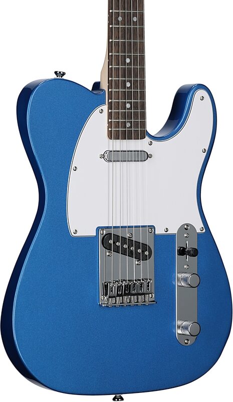 Squier Affinity Telecaster Electric Guitar, Laurel Fingerboard, Lake Placid Blue, Full Left Front
