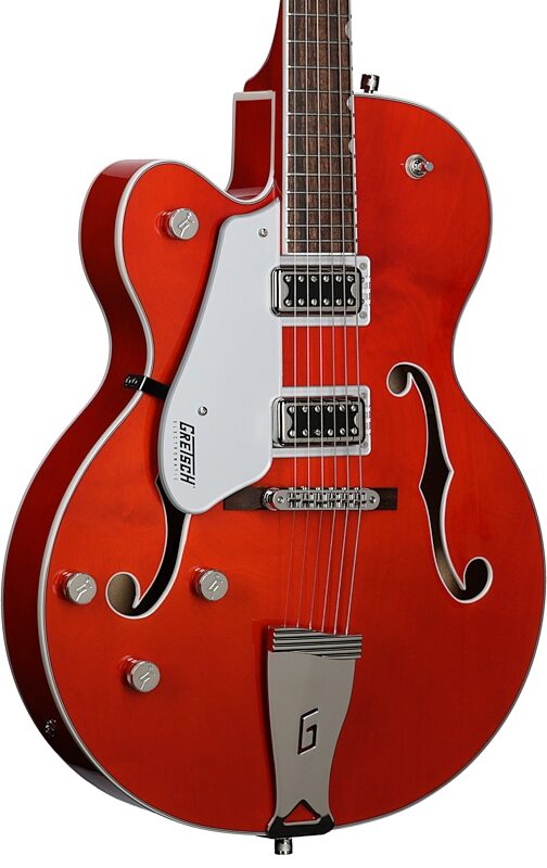 Gretsch G5420LH Electromatic Hollowbody Electric Guitar, Left-Handed, Orange Stain, Full Left Front