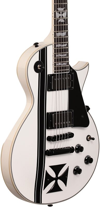 ESP LTD James Hetfield Iron Cross Electric Guitar (with Case), Snow White, Full Left Front