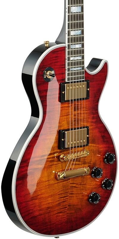 Gibson Custom Les Paul Axcess Figured Top Electric Guitar (with Case), Bengal Burst, Full Left Front