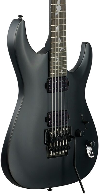 Schecter Damien-6FR Electric Guitar, Satin Black, Full Left Front