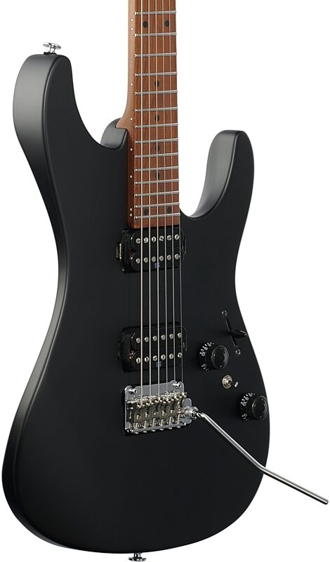 Ibanez Prestige AZ2402 Electric Guitar (with Case), Black Flat, Full Left Front