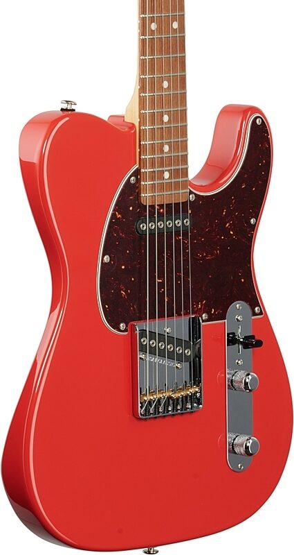 G&L Fullerton Deluxe ASAT Classic Electric Guitar (with Gig Bag), Fullerton Red, Full Left Front