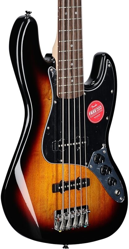 Squier Affinity Jazz V Electric Bass, Laurel Fingerboard (5-String), 3-Color Sunburst, Full Left Front