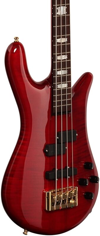 Spector Euro4 LX Electric Bass (with Gig Bag), Black Cherry Gloss, Full Left Front
