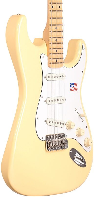 Fender Yngwie Malmsteen Stratocaster Electric Guitar (Maple with Case), Vintage White, Full Left Front