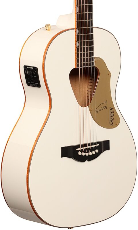 Gretsch G5021WPE Rancher Penguin Parlor Acoustic-Electric Guitar, White, Full Left Front