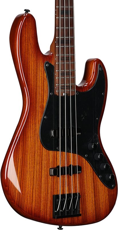 Schecter J-4 Exotic Electric Bass, Faded Vintage Sunburst, Full Left Front