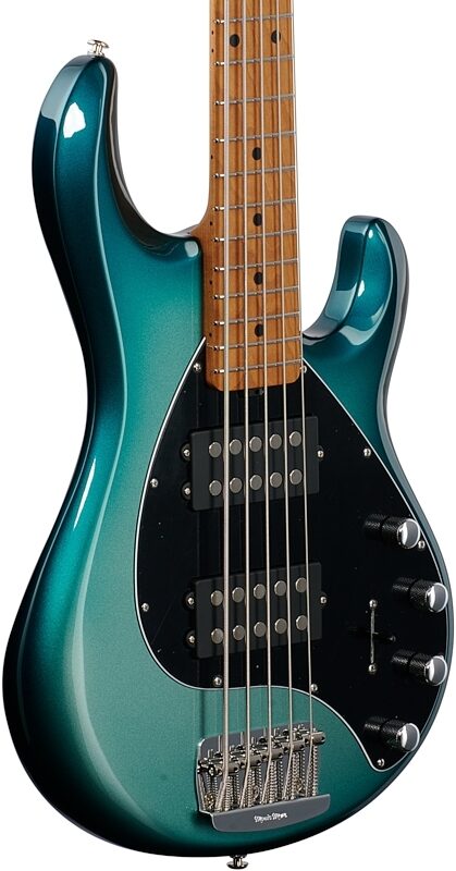 Ernie Ball Music Man StingRay 5 Special HH Electric Bass (with Case), Frost Green, Full Left Front