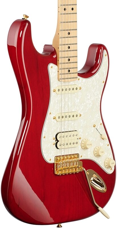 Fender Tash Sultana Stratocaster Electric Guitar (with Gig Bag), Transparent Cherry, Full Left Front