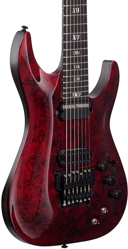 Schecter C-7 FR-S Apocalypse Electric Guitar, 7-String, Red Reign, Blemished, Full Left Front