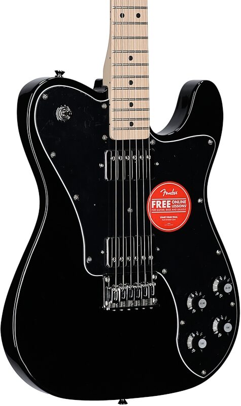 Squier Affinity Telecaster Deluxe Electric Guitar, with Maple Fingerboard, Black, Full Left Front