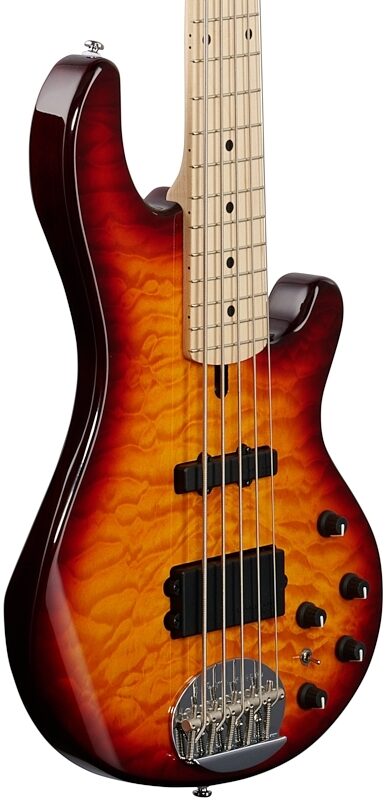 Lakland Skyline 55-02 Deluxe Maple Neck Bass Guitar, Honey Sunburst, Full Left Front
