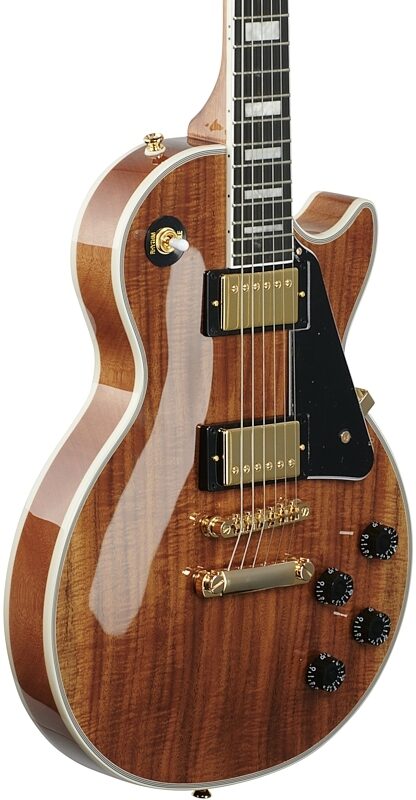 Epiphone Les Paul Custom Koa Electric Guitar, Natural, Full Left Front