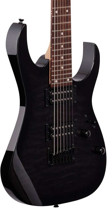 Ibanez GRG7221QA Gio Electric Guitar, Transparent Black Sunburst, Full Left Front