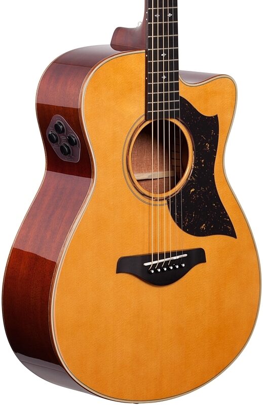 Yamaha AC5M Concert Acoustic-Electric Guitar (with Case), Vintage Natural, Full Left Front