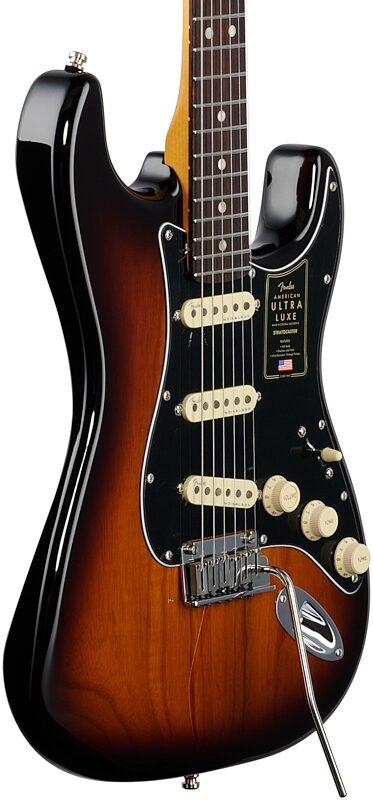 Fender American Ultra Luxe Stratocaster Electric Guitar (with Case), 2-Color Sunburst, Full Left Front