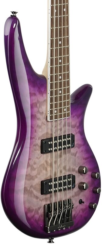 Jackson JS3QV Spectra Electric Bass, 5-String (with Laurel Fingerboard), Purple Phaze, Full Left Front
