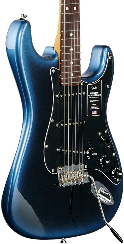 Fender American Professional II Stratocaster Electric Guitar, Rosewood Fingerboard (with Case), Dark Night, Full Left Front