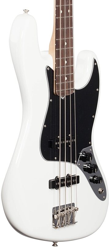 Fender American Performer Jazz Bass Electric Bass Guitar, Rosewood Fingerboard (with Gig Bag), Arctic White, Full Left Front