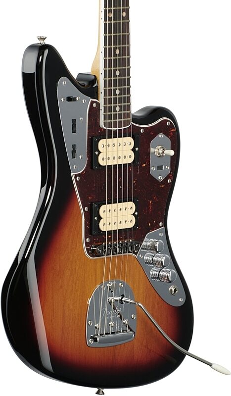 Fender Kurt Cobain Jaguar Electric Guitar, with Rosewood Fingerboard (with Case), 3-Color Sunburst, Full Left Front