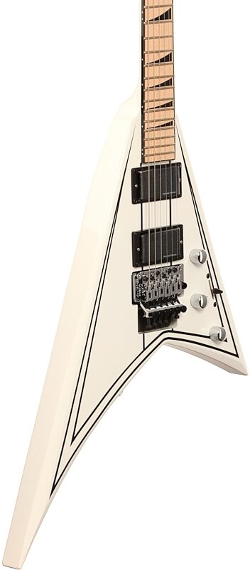 Jackson X Series Rhoads RRX24M Electric Guitar, Maple Fingerboard, Snow White with Black Pinstripes, Full Left Front