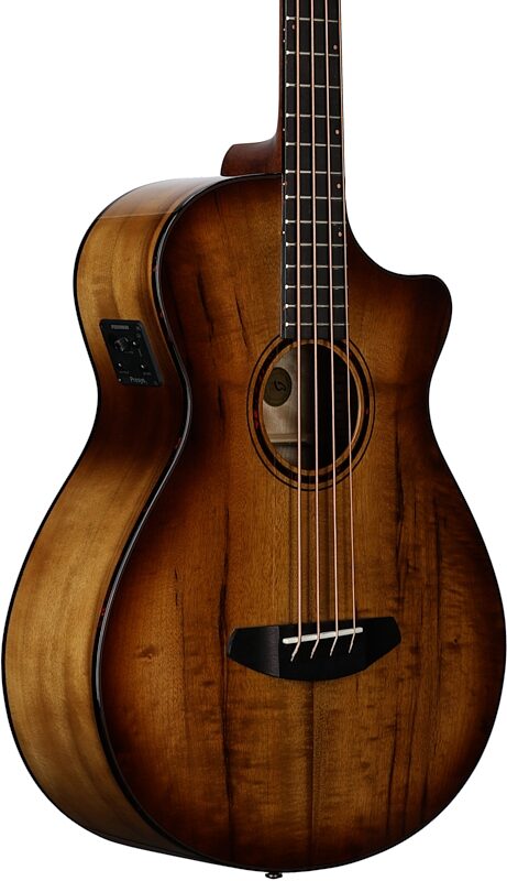 Breedlove ECO Pursuit Exotic S Concerto CE Acoustic-Electric Bass Guitar, Amber, Full Left Front