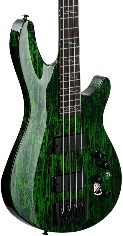 Schecter C-4 Silver Mountain Electric Bass, Toxic Venom, Full Left Front