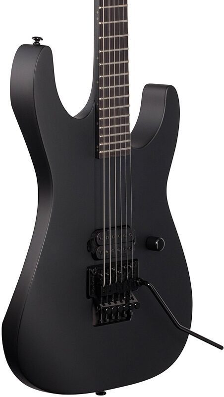 ESP LTD M Black Metal Electric Guitar, Black Satin, Full Left Front