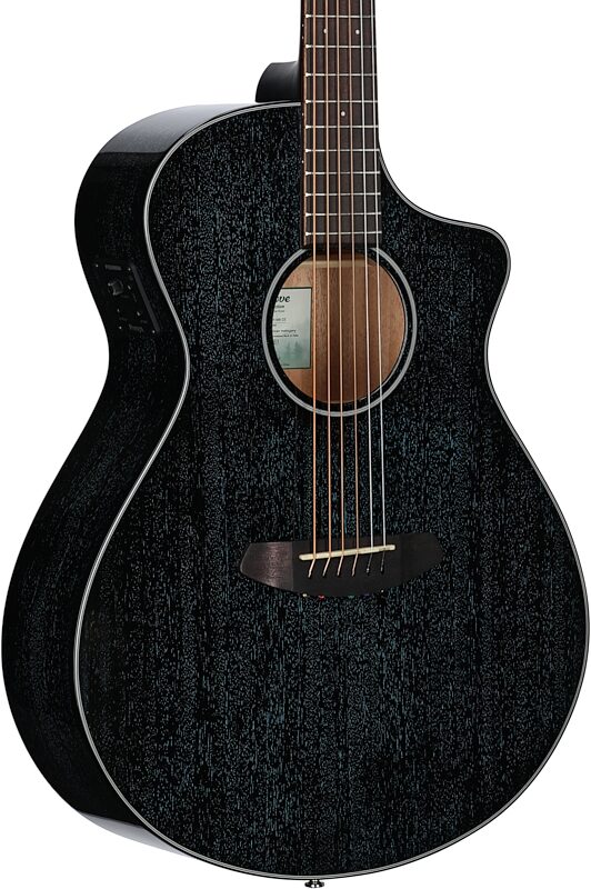 Breedlove ECO Rainforest S Concert CE Acoustic-Electric Guitar, Midnight Blue, Full Left Front