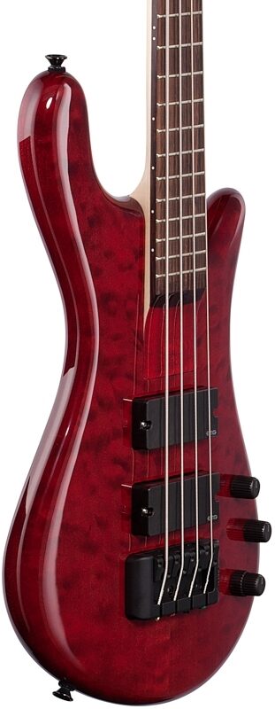 Spector Bantam 4 Short Scale Electric Bass (with Gig Bag), Black Cherry Gloss, Blemished, Full Left Front