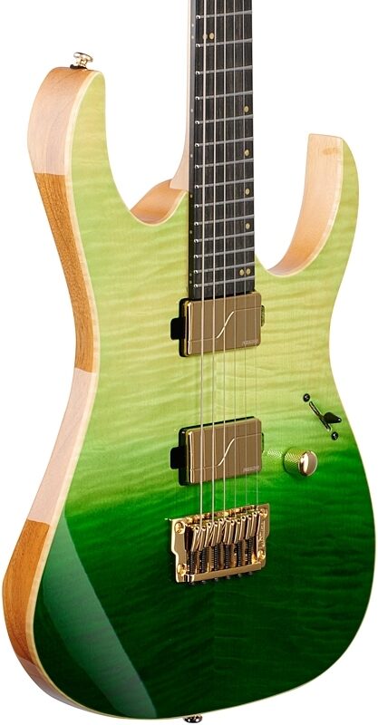 Ibanez Luke Hoskins LHM1 Electric Guitar (with Gig Bag), Transparent Green, Full Left Front